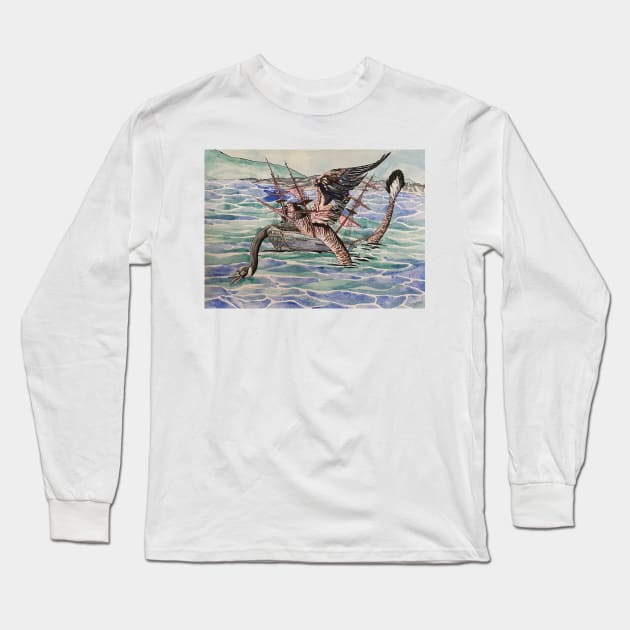 Goose Serpent Long Sleeve T-Shirt by RaLiz